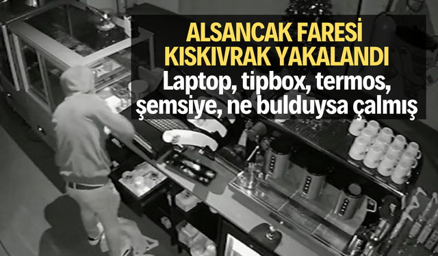 Laptop, tipbox, termos, şemsiye, ne bulduysa çalmış