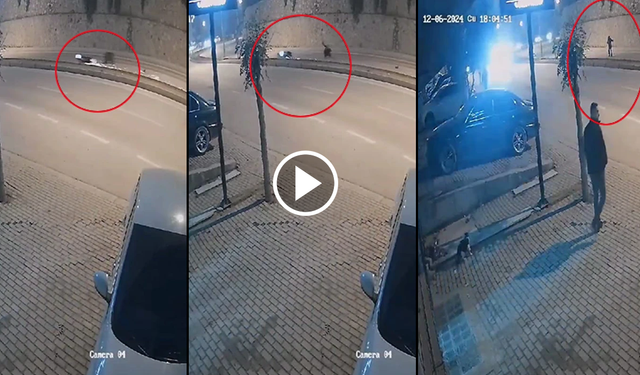 Motosikletiyle 30 metre sürüklendi, ayağa kalkıp yoluna devam etti