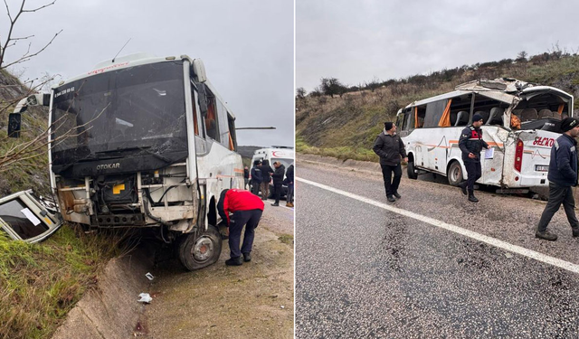 Balıkesir’de feci kaza! İşçi servisi devrildi: 4’ü ağır 26 yaralı