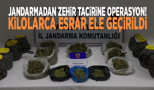Jandarmadan zehir tacirine operasyon! Kilolarca esrar ele geçirildi