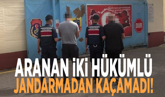 Aranan iki hükümlü Jandarmadan kaçamadı!