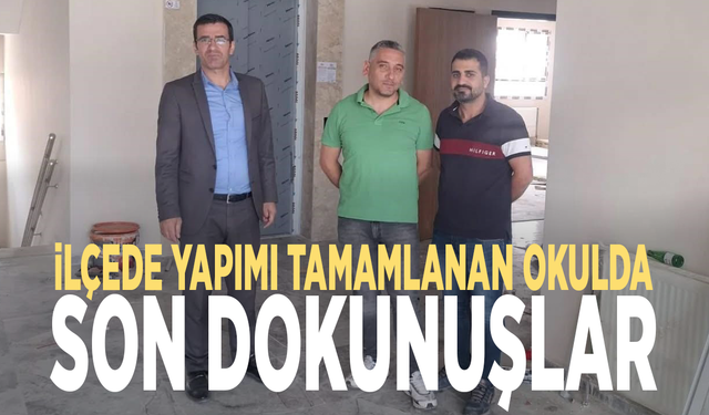 İlçede yapımı tamamlanan okulda son dokunuşlar