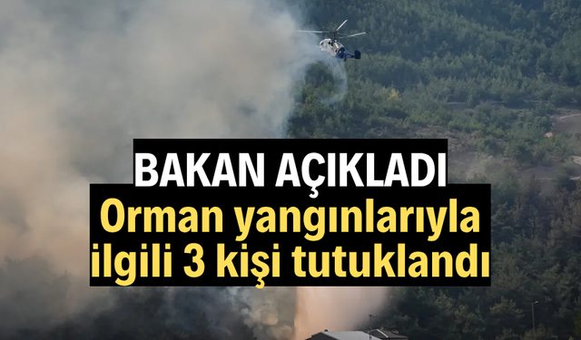 Orman yangınlarıyla ilgili 3 kişi tutuklandı