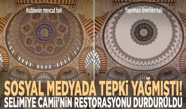 Sosyal medyada tepki yağmıştı! Selimiye Camii'nin restorasyonu durduruldu