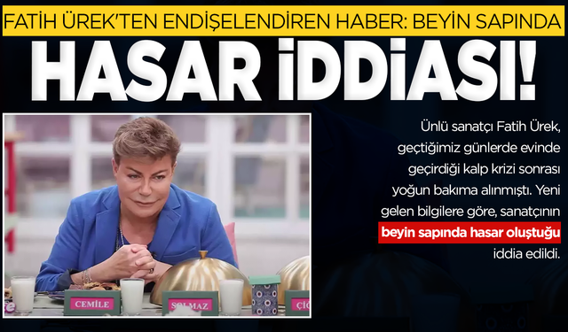 Ünlü sanatçı Fatih Ürek, evinde geçirdiği kalp krizi sonrası yoğun bakıma alınmıştı.