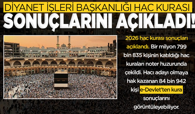 Diyanet İşleri Başkanlığı hac kurası sonuçlarını açıkladı