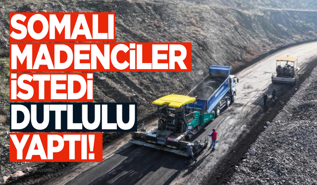 Soma’da madencilerin talep ettiği yolda asfalt çalışması başladı