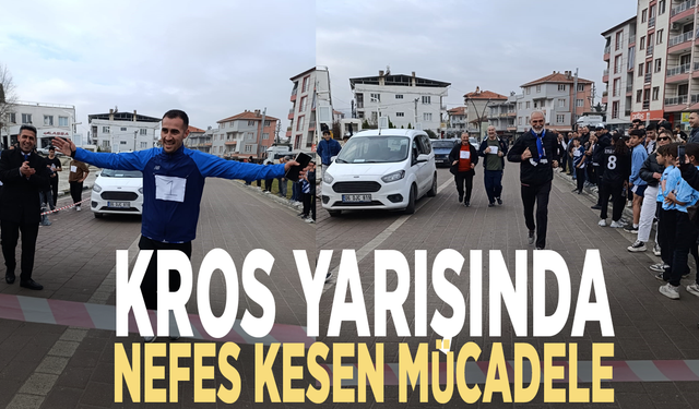 Kros yarışında nefes kesen mücadele