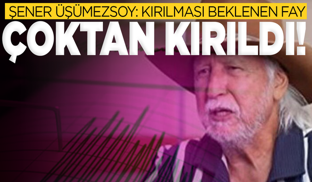 Şener Üşümzesoy: Kırılması beklenen fay çoktan kırıldı