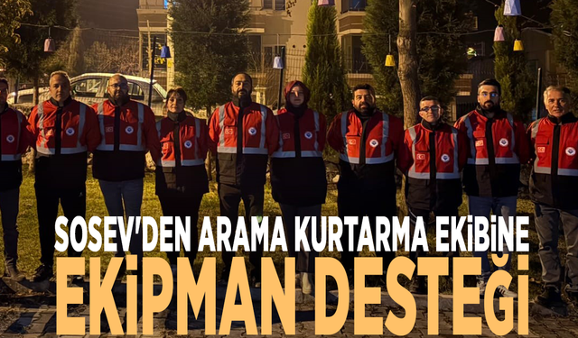 SOSEV'den arama kurtarma ekibine ekipman desteği