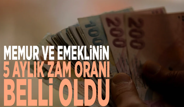 Memur ve emeklinin 5 aylık zam oranı belli oldu