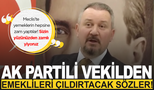 AK Partili vekilden emekilileri kızdıracak açıklama: Yemeğe sizin yüzünüzden zam yaptılar