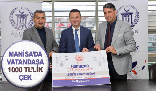 Manisa'da vatandaşa 1000 TL'lik alışveriş çeki