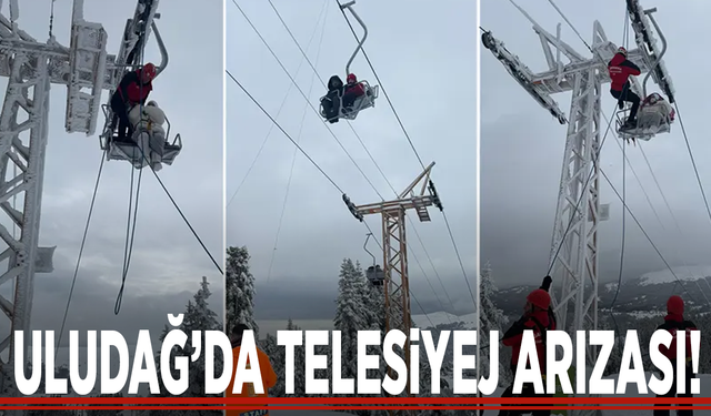 Uludağ’da telesiyej arızası!
