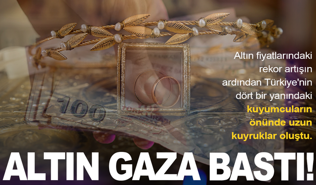 Altındaki yükselişin ardından kuyumcuların önünde uzun kuyruklar oluştu