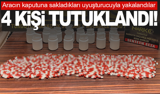 Manisa'da aracın kaputuna uyuşturucu saklayan 4 kişi tutuklandı