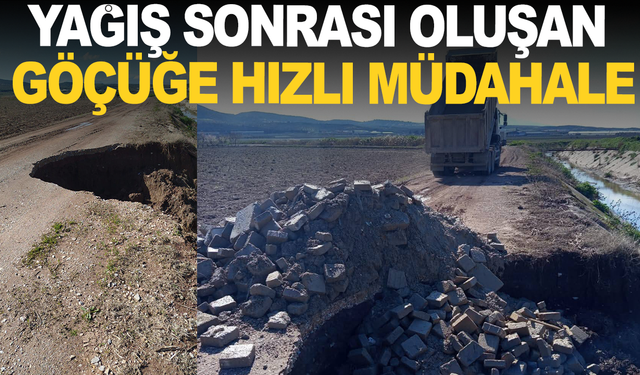 Saruhanlı'da Yağış Sonrası Oluşan Göçüğe Hızlı Müdahale
