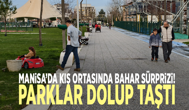 Manisa’da kış ortasında bahar sürprizi! Parklar dolup taştı