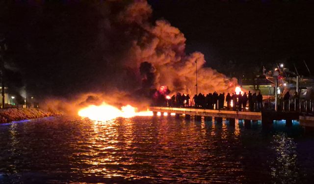 Milyonluk tekneler alev alev yandı