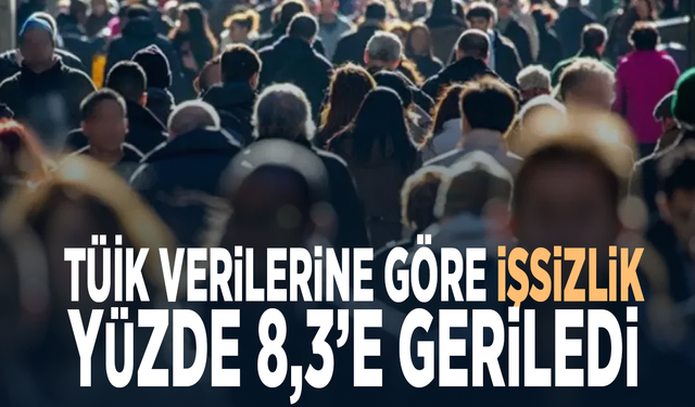 TÜİK verilerine göre işsizlik yüzde 8,3’e geriledi