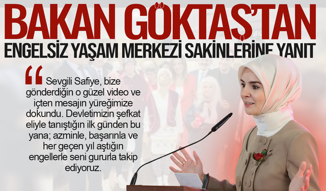 Bakan Göktaş’tan engelsiz yaşam merkezi sakinlerine yanıt