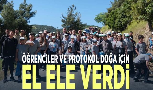 Öğrenciler ve protokol doğa için el ele verdi