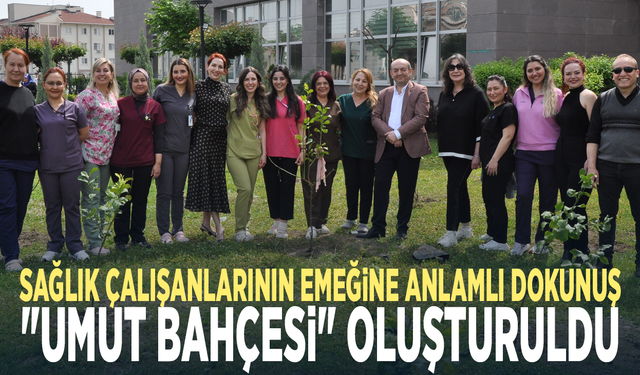 Sağlık çalışanlarının emeğine anlamlı dokunuş: "Umut Bahçesi" oluşturuldu