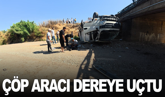 Çöp toplama aracı dereye uçtu: 3 işçi yaralandı