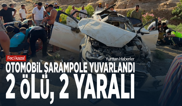 Feci kaza! Otomobil şarampole yuvarlandı: 2 ölü, 2 yaralı