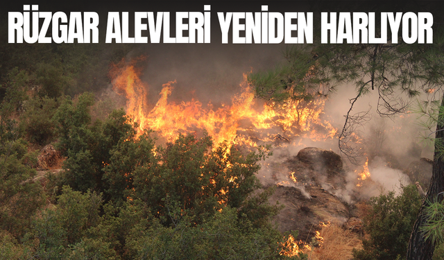 Rüzgar alevleri yeniden harlıyor, ekipler zamana karşı yarışıyor