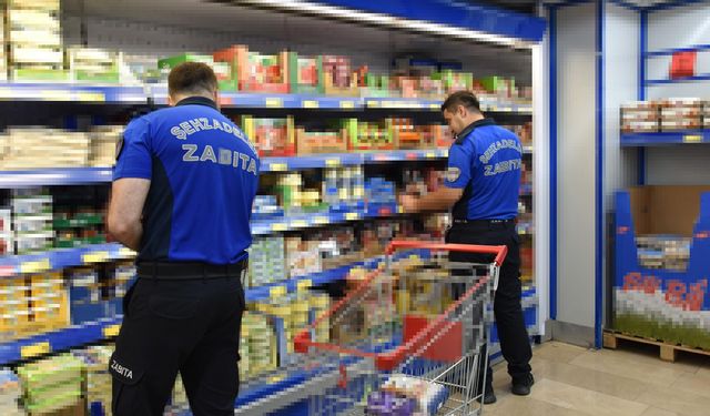 Şehzadeler zabıtasından zincir marketlere denetim