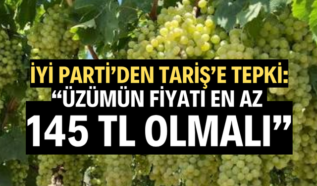 İYİ PARTİ’DEN TARİŞ’E TEPKİ: “ÜZÜMÜN FİYATI EN AZ 145 TL OLMALI”