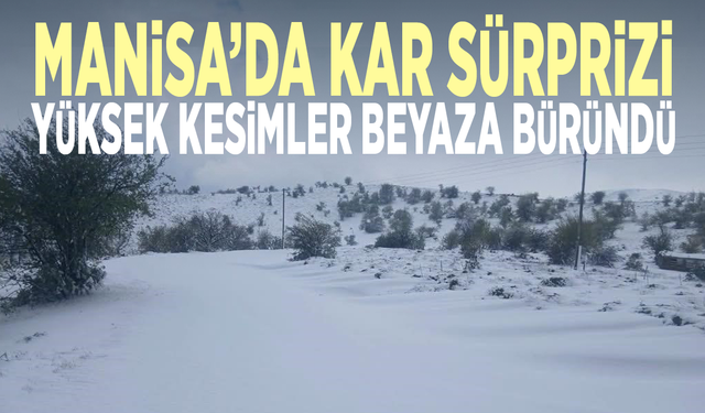 Manisa’da kar sürprizi...  Yüksek kesimler beyaza büründü