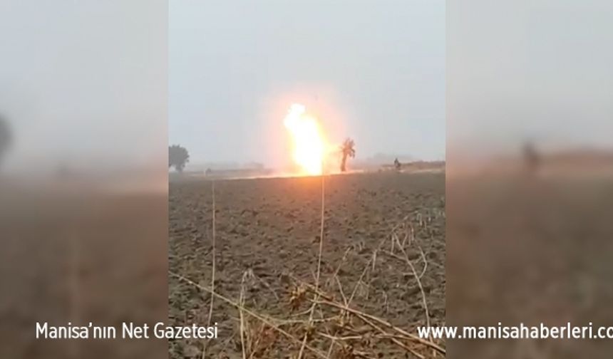 Manisa’da doğal gaz boru hattına yıldırım düştü