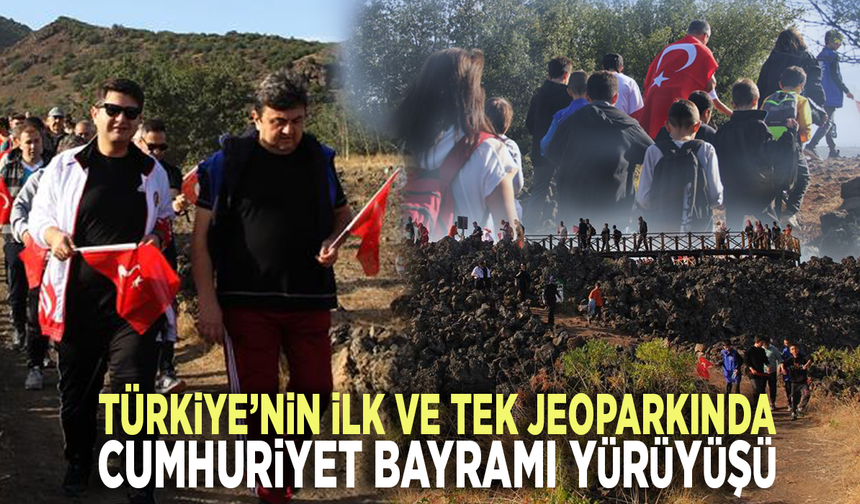Türkiye’nin ilk ve tek jeoparkında Cumhuriyet Bayramı yürüyüşü