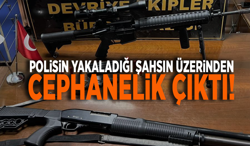 Polisin yakaladığı şahsın üzerinden cephanelik çıktı!