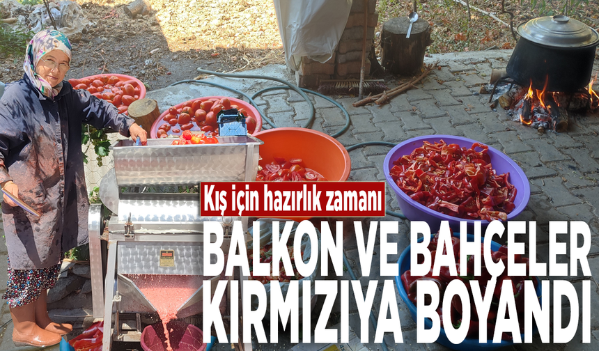 Kış için hazırlık zamanı: Balkon ve bahçeler kırmızıya boyandı