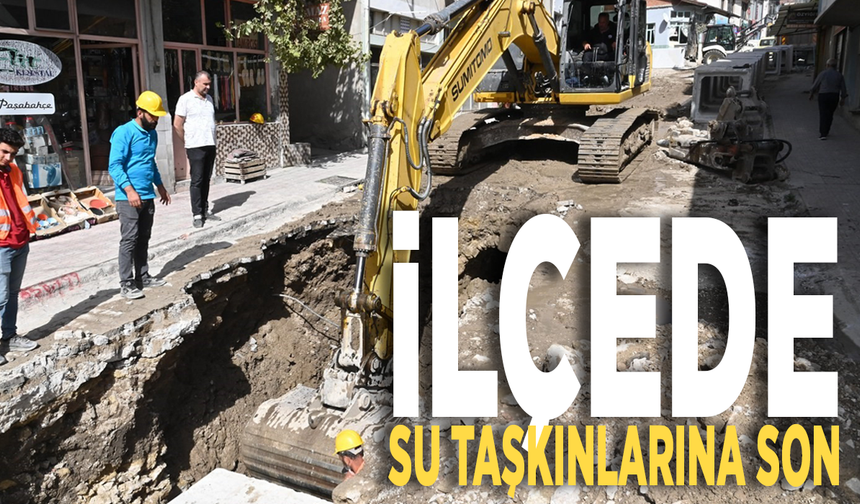 İlçede su taşkınlarına son