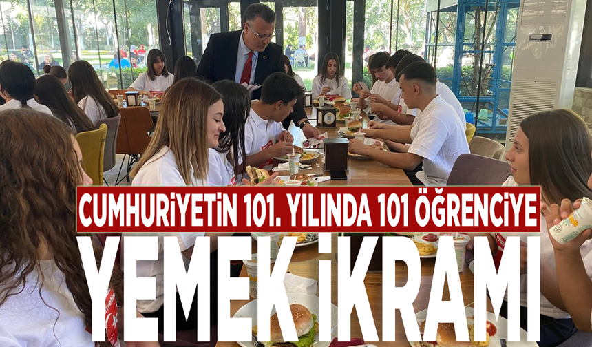 Cumhuriyetin 101. yılında 101 öğrenciye yemek ikramı