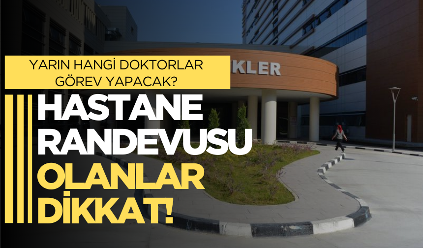 Manisa'da 19 Kasım Salı günü hangi doktorlar görev yapacak?