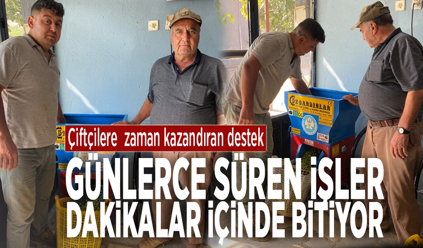 Çiftçilere  zaman kazandıran destek: Günlerce süren işler dakikalar içinde bitiyor