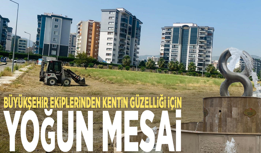 Büyükşehir ekiplerinden kentin güzelliği için yoğun mesai