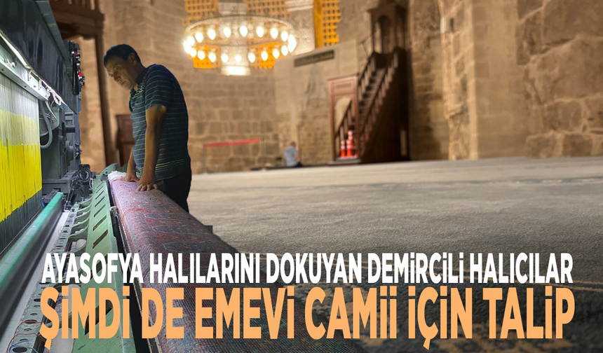 Ayasofya halılarını dokuyan Demircili halıcılar, şimdi de Emevi Camii için talip