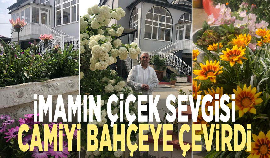 İmamın çiçek sevgisi camiyi bahçeye çevirdi