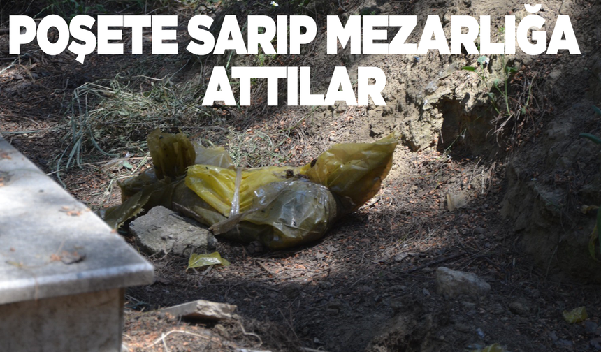 Naylon poşete sarıp Turgutlu mezarlığına attılar