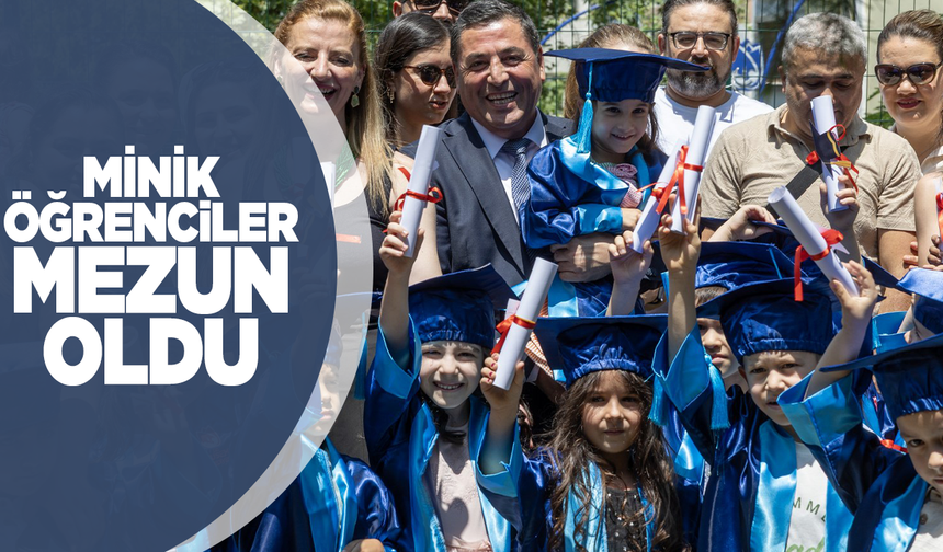 MİNİK ÖĞRENCİLERİN MEZUNİYET HEYECANI