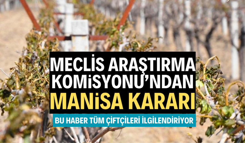 MECLİS ARAŞTIRMA KOMİSYONU’NDAN MANİSA KARARI