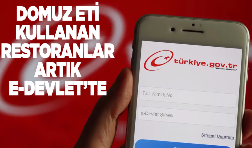 Domuz eti kullanan restroranlar e-Devlet'te listelenecek