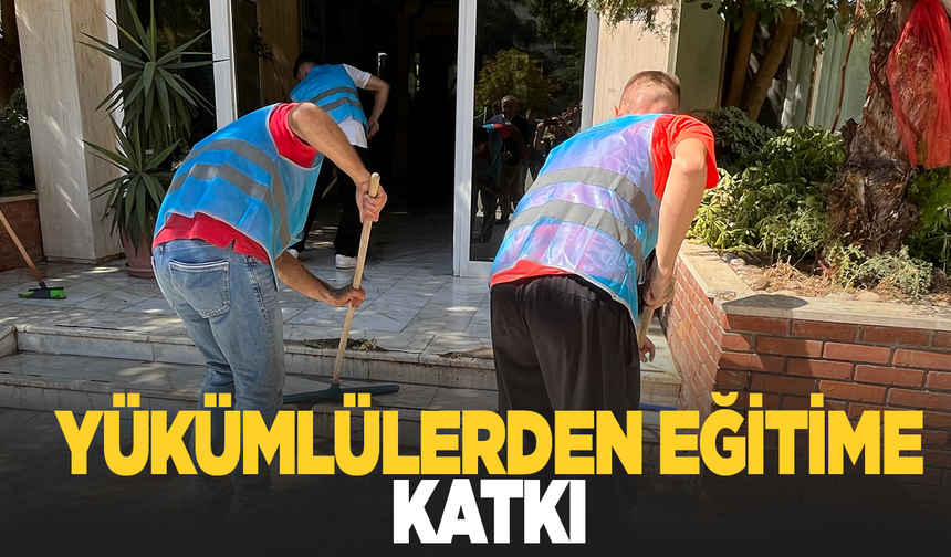 Yükümlülerden eğitime katkı: Okullar temizleniyor ve boyanıyor