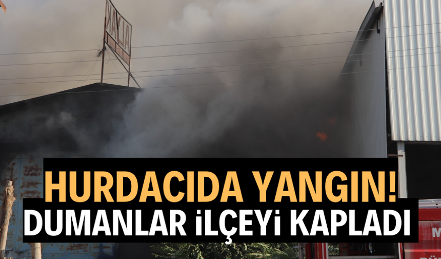 Dumanlar ilçeyi kapladı, itfaiye ekipleri saatlerce mücadele etti